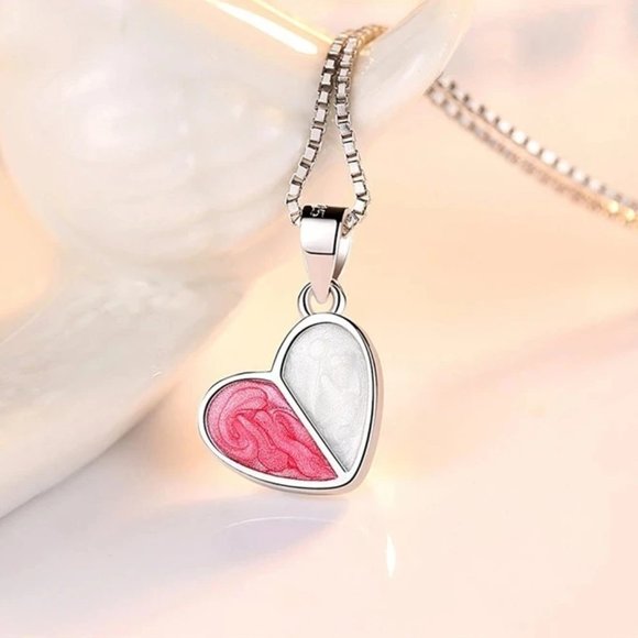 ⭐4pc Bundle Sale⭐ Pink & White Earrings, Pendant & 18" Chain Sterling Silver - Picture 8 of 8